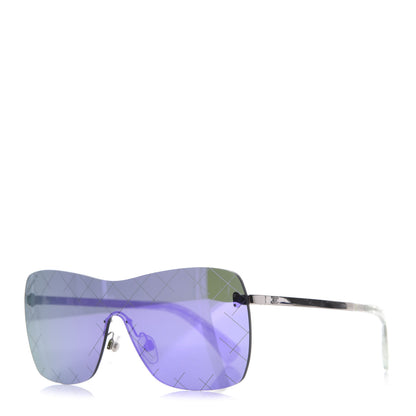 Chanel Shield Runway Sunglasses 4215 Silver Purple 1 of 8