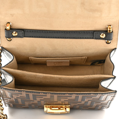 Fendi Vitello Liberty Bi-Color FF 1974 Embossed Small Kan U Shoulder Bag Maya Black 5 of 12