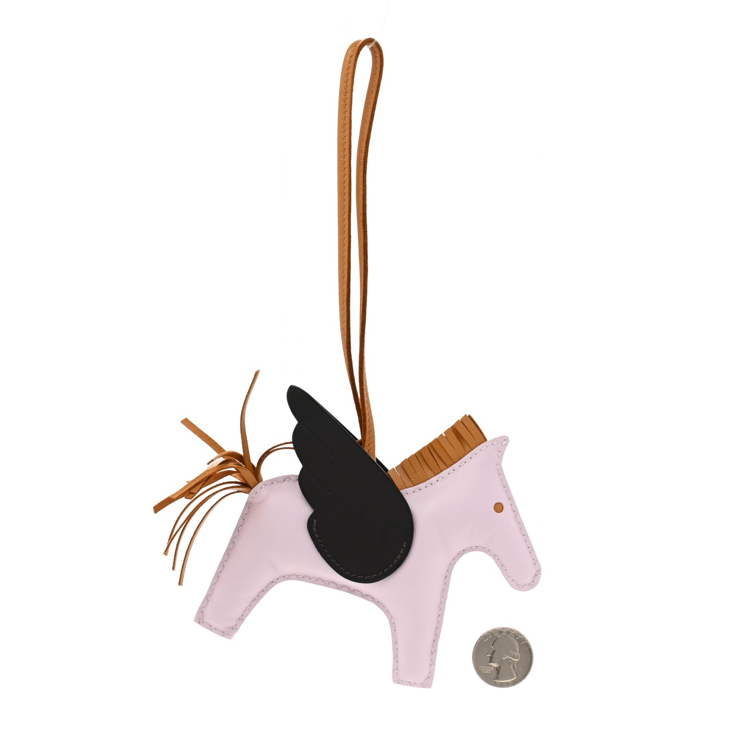 Milo Lambskin Grigri Rodeo Pegase Horse Bag Charm MM Mauve Pale Sesame Ebene