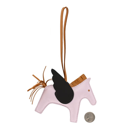 Hermes Milo Lambskin Grigri Rodeo Pegase Horse Bag Charm MM Mauve Pale Sesame Ebene 2 of 6