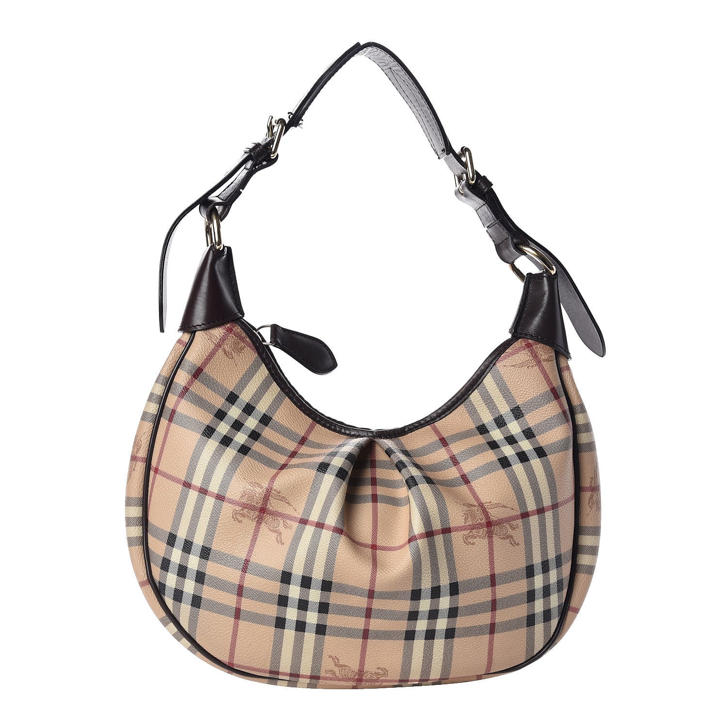 Burberry Haymarket Check Hobo Brown 1 of 11