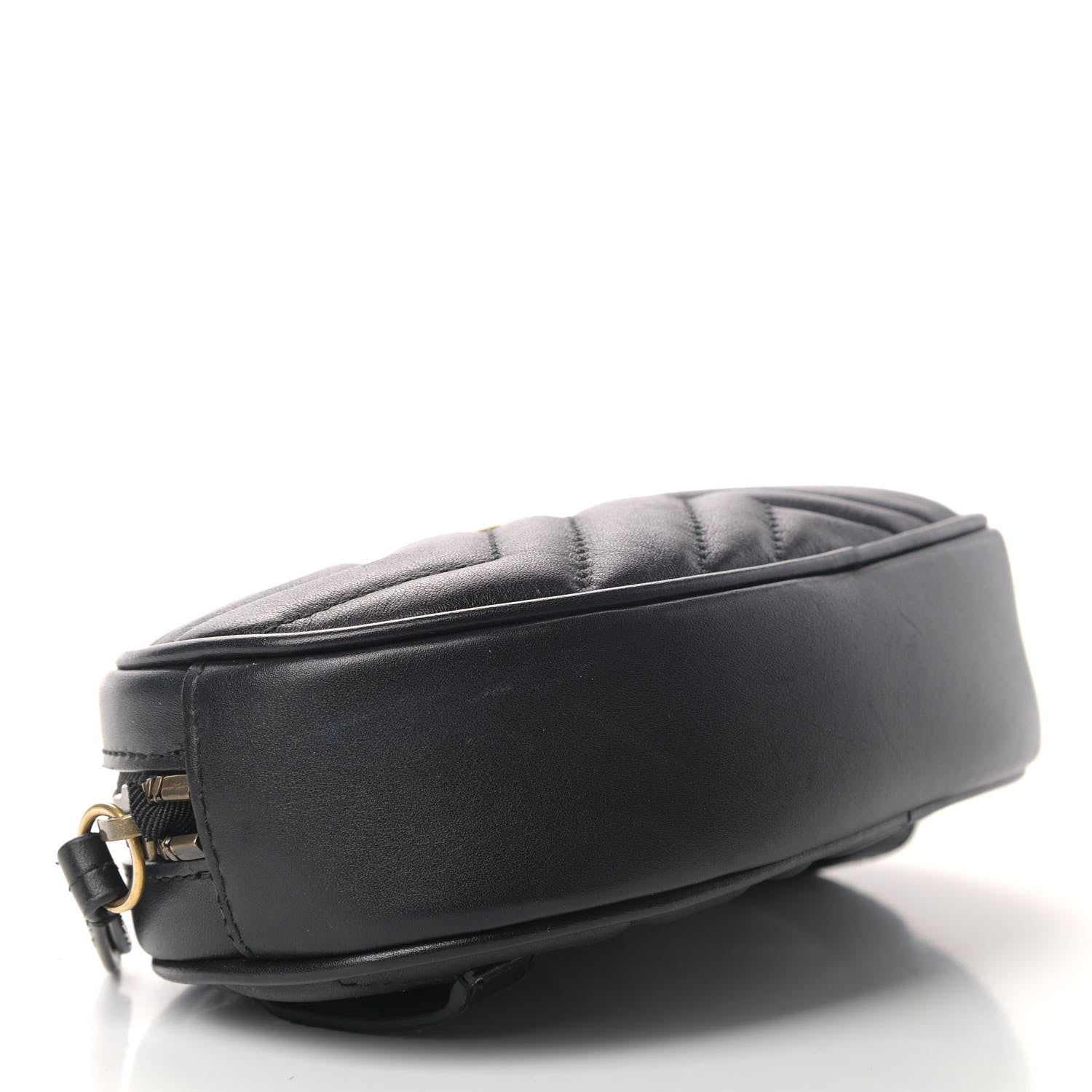 Gucci Calfskin Matelasse GG Marmont Belt Bag 85 34 Black 3 of 9