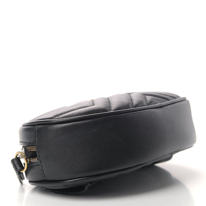 Gucci Calfskin Matelasse GG Marmont Belt Bag 85 34 Black 3 of 9