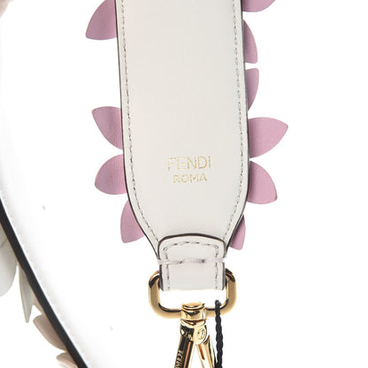 Fendi Calfskin Studded Floral Strap You White Lavender Peony 3 of 6