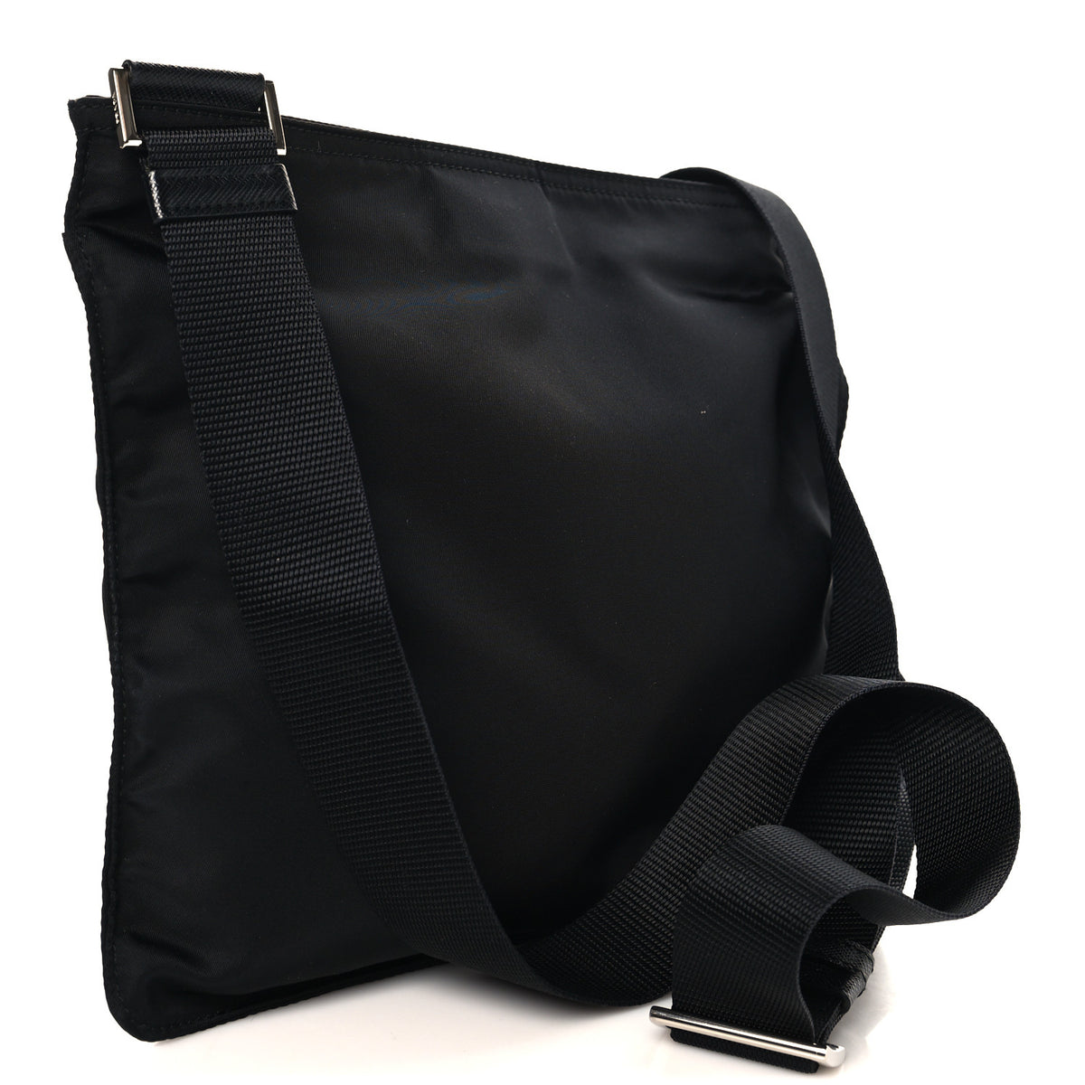 Nylon Vela Flat Messenger Bag Black