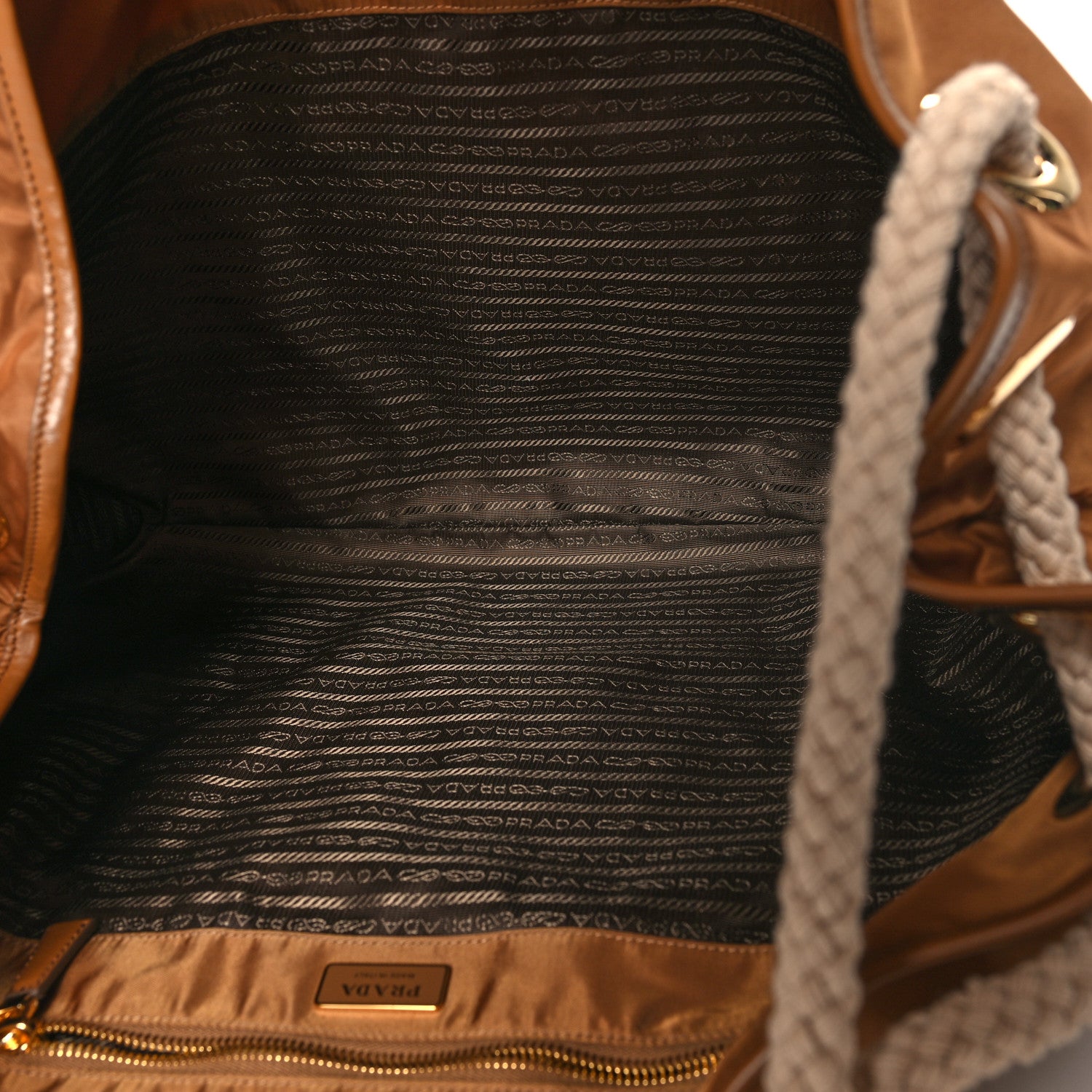 Prada Re-Nylon Triangle Large Mariner Shoulder Bag Brandy 5 of 11