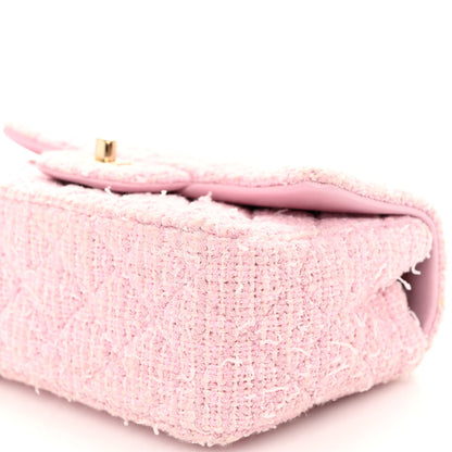 Chanel Tweed Quilted Mini Rectangular Flap Pink 10 of 10