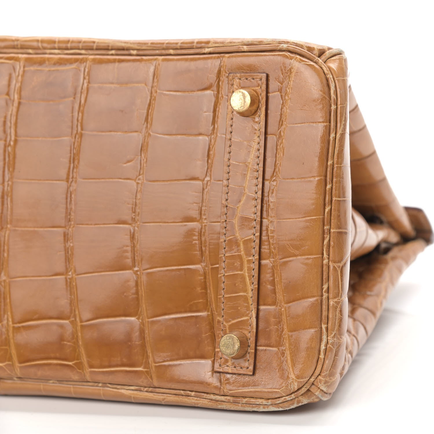 Hermes Shiny Niloticus Crocodile Birkin 30 Camel 11 of 11