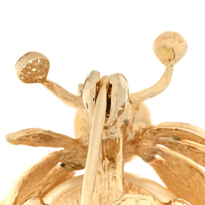 Christian Dior Crystal Pearl Bug Brooch Gold 5 of 6