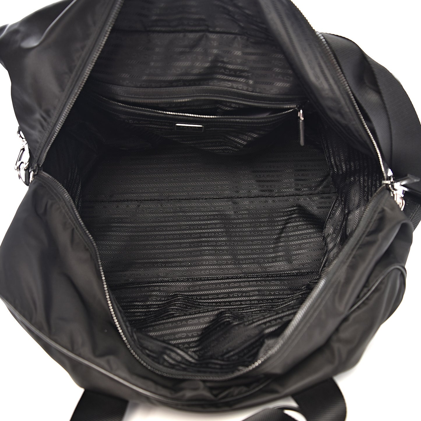 Tessuto Nylon Saffiano Viaggio Carry On Travel Bag Black