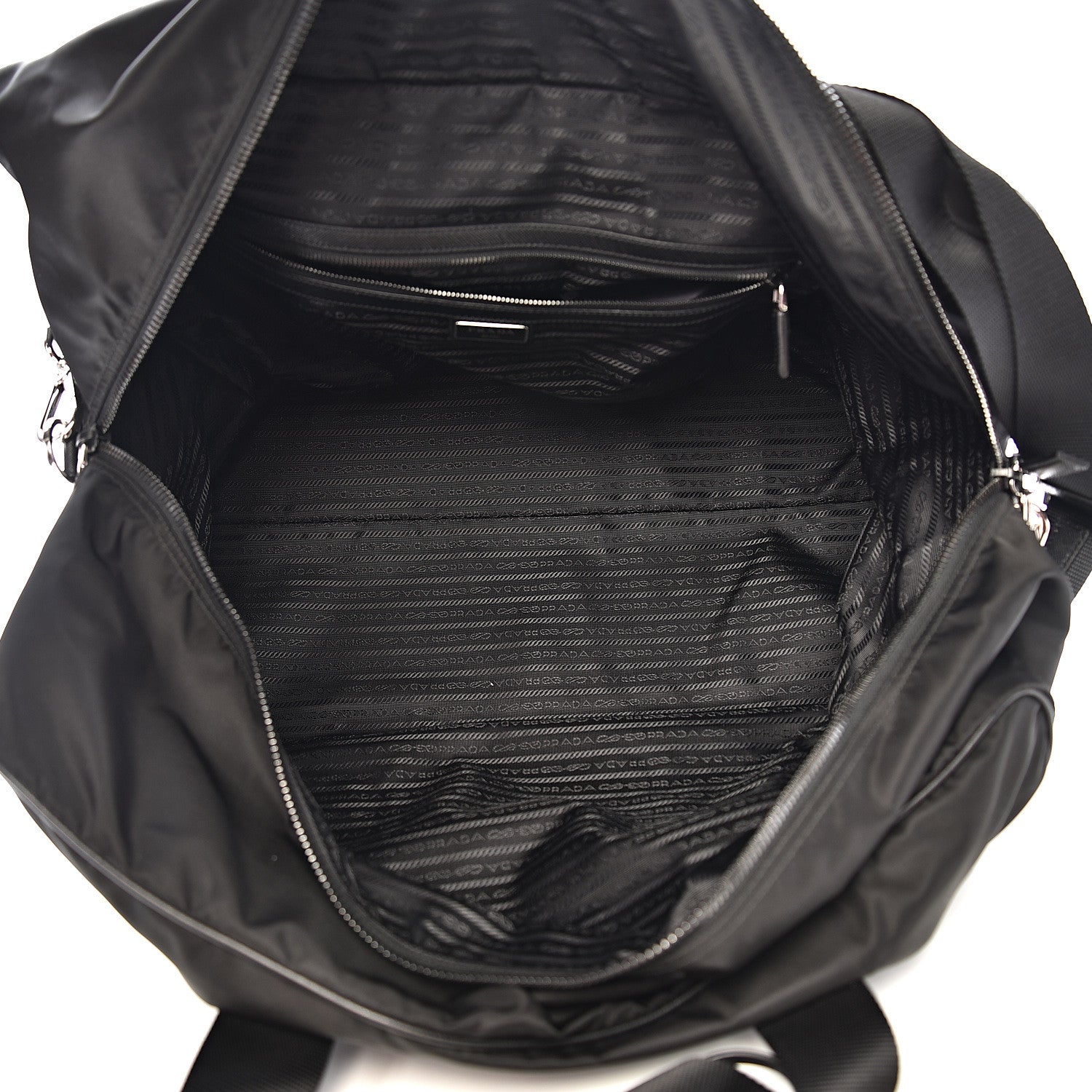 Prada Tessuto Nylon Saffiano Viaggio Carry On Travel Bag Black 4 of 11