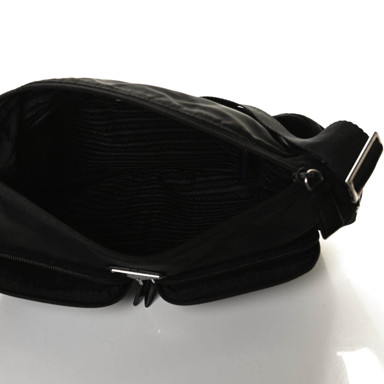 Prada Nylon Vela Messenger Bag Black 4 of 14