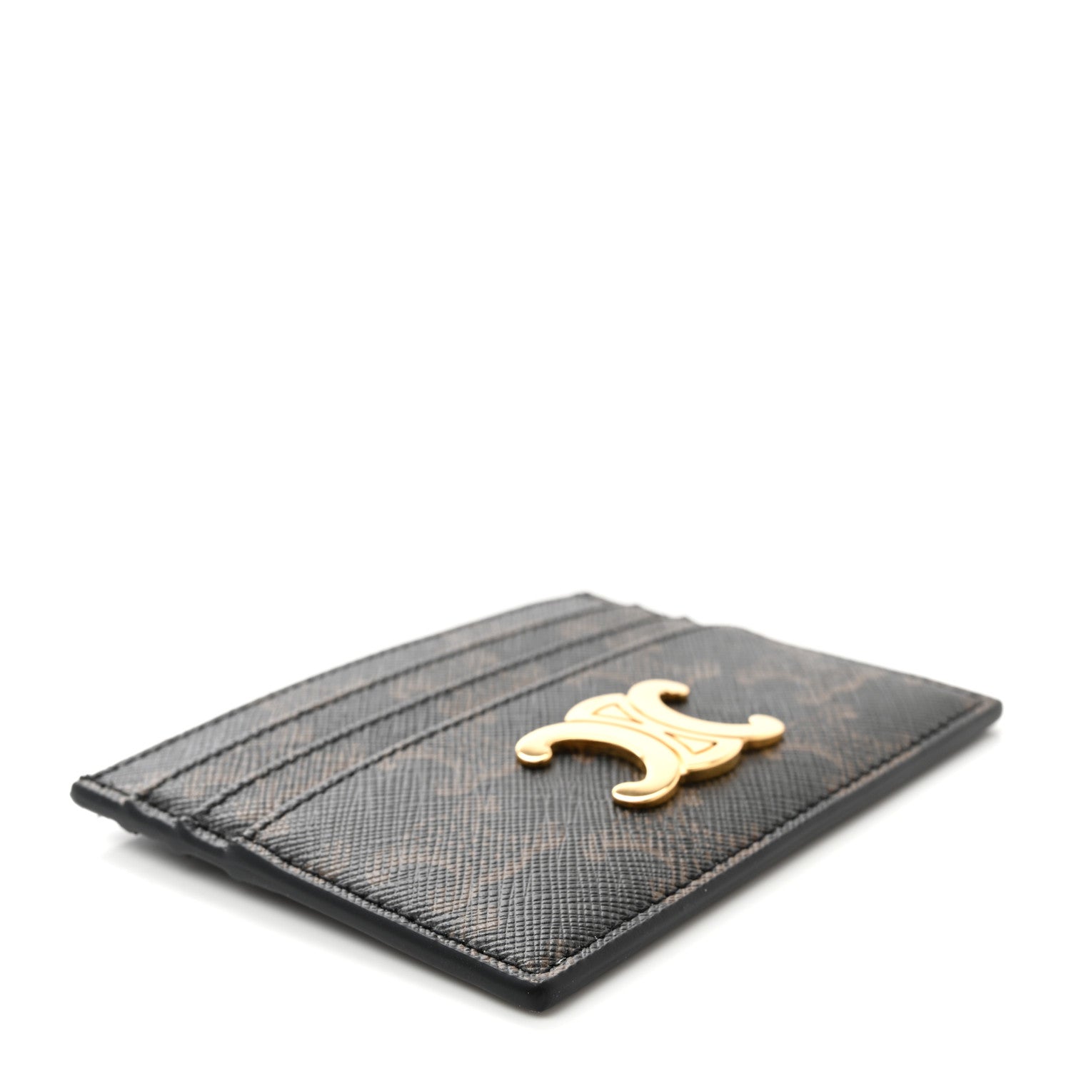 Celine Triomphe Canvas Triomphe Card Holder Tan 4 of 8