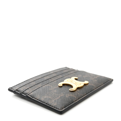 Celine Triomphe Canvas Triomphe Card Holder Tan 4 of 8
