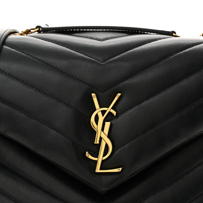 Saint Laurent Calfskin Y Quilted Monogram Medium Loulou Chain Satchel Black 8 of 16