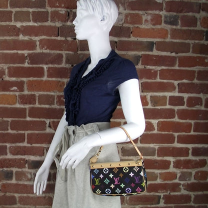 Louis Vuitton Monogram Multicolor Pochette Accessories Black 2 of 8