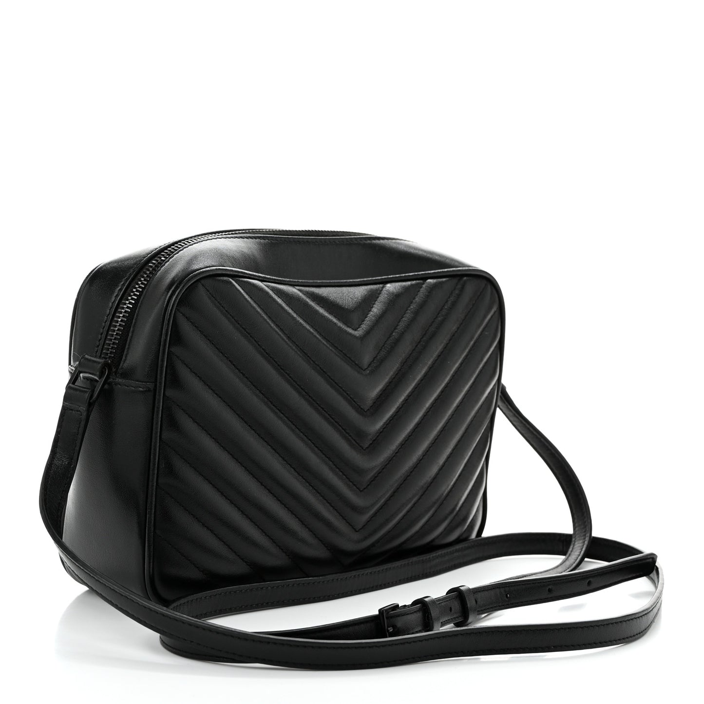 Calfskin Matelasse Monogram Monochrome Lou Camera Bag Black