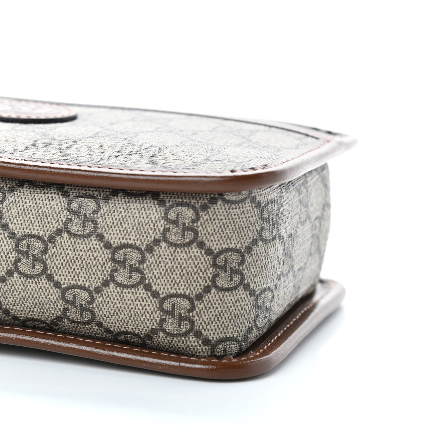 GG Supreme Monogram Textured Calfskin Retro Interlocking G Travel Pouch Beige Ebony Brown Sugar