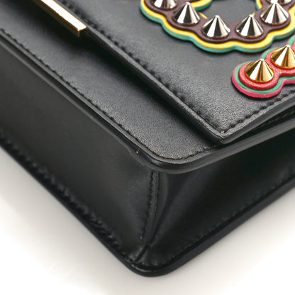 Fendi Vitello Liberty Fun Fair Metal Studded Tube Wallet on Chain Black Multicolor 7 of 8