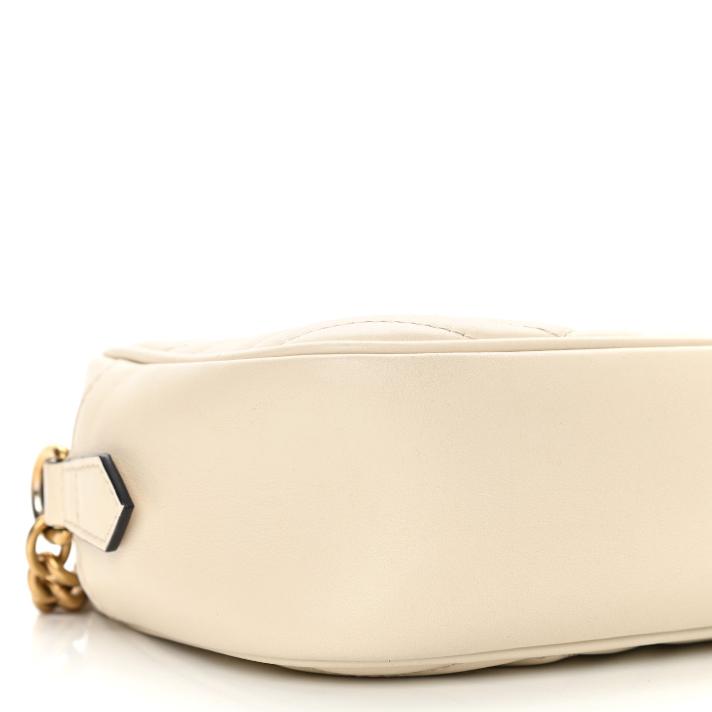 Calfskin Matelasse Small GG Marmont Chain Shoulder Bag White