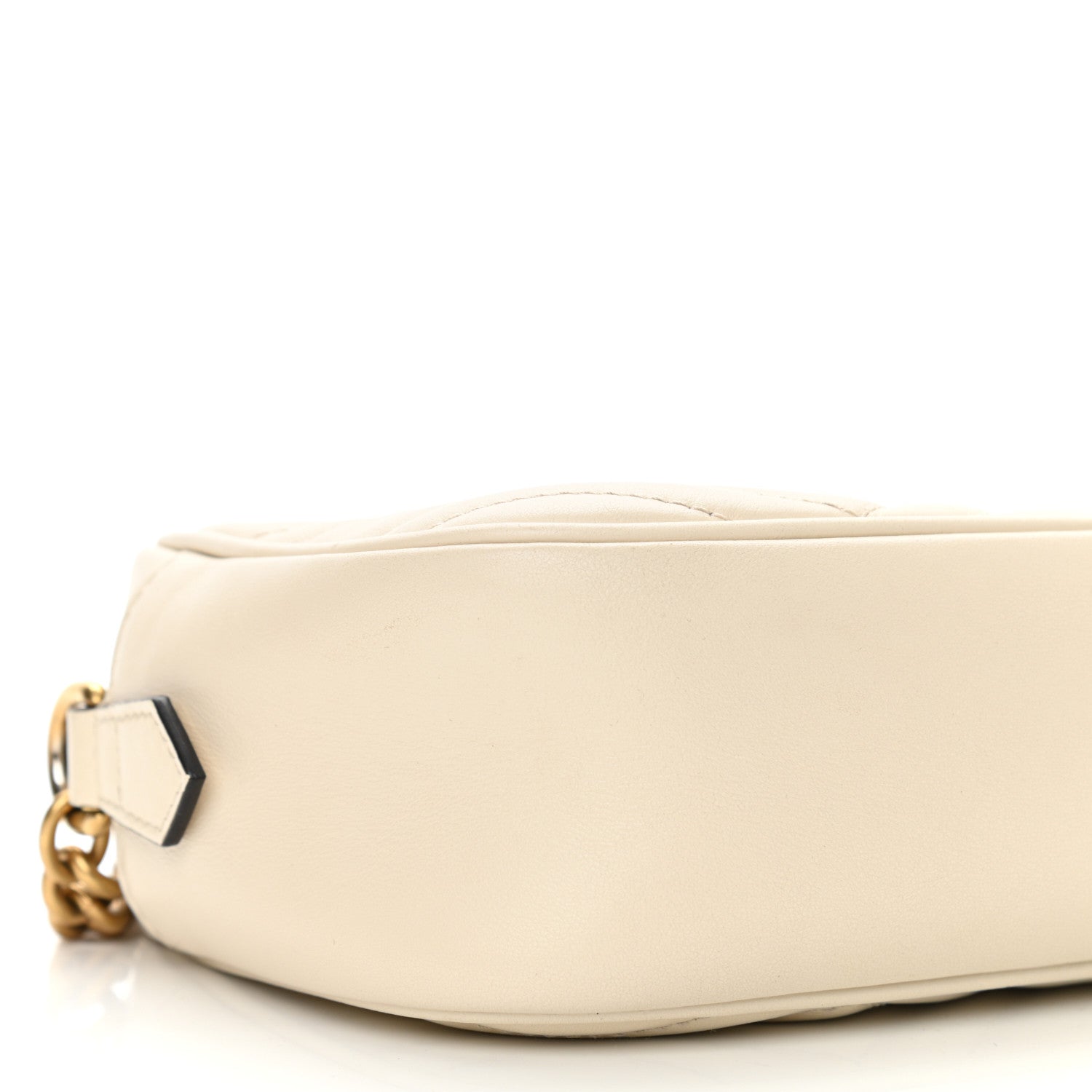 Gucci Calfskin Matelasse Small GG Marmont Chain Shoulder Bag White 9 of 11