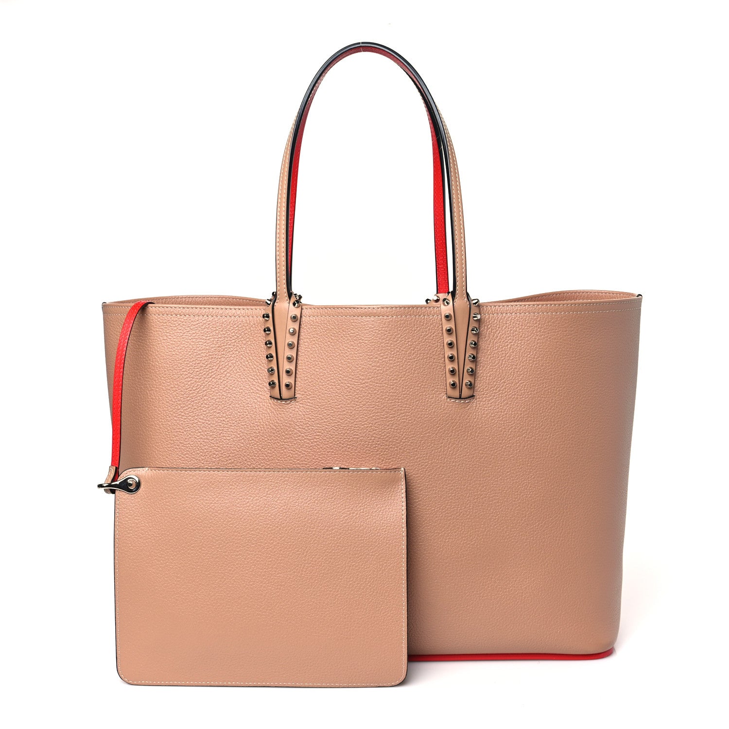 Christian Louboutin Calfskin Empire Spikes East West Cabata Tote Nude 1 of 10
