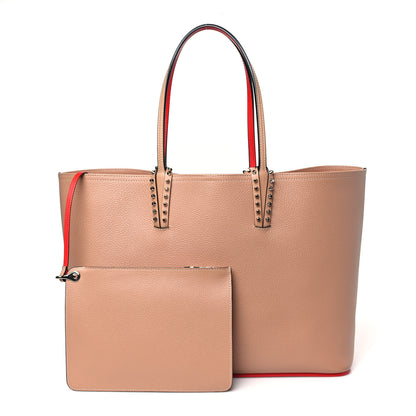 Christian Louboutin Calfskin Empire Spikes East West Cabata Tote Nude 1 of 10