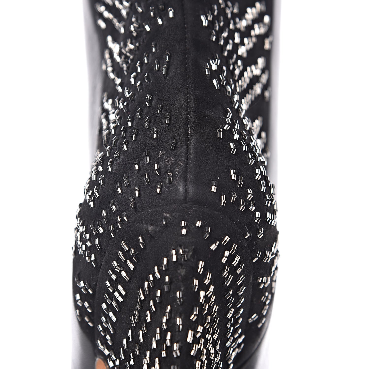Valentino Garavani Nappa Suede Beaded Boots 36.5 Black 9 of 10