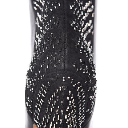 Valentino Garavani Nappa Suede Beaded Boots 36.5 Black 9 of 10