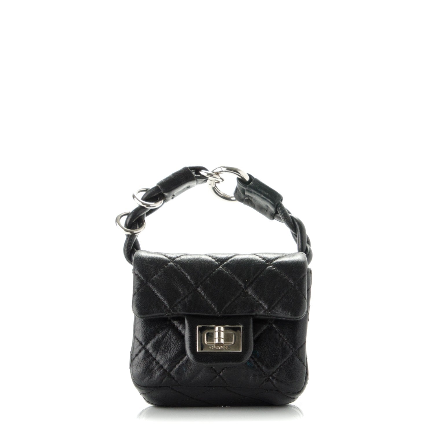 Chanel Calfskin Quilted 2.55 Ankle Wrist Bag Black 1 of 9
