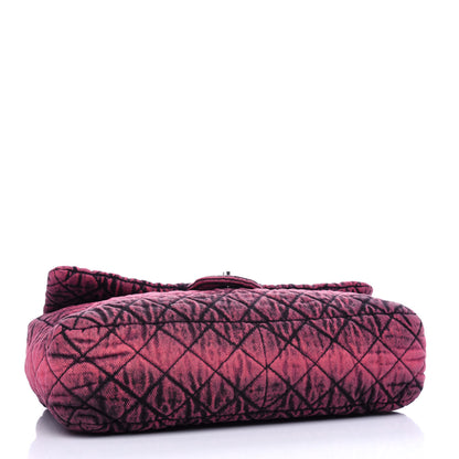 Chanel Denim Quilted Denimpression Flap Red Black 4 of 10