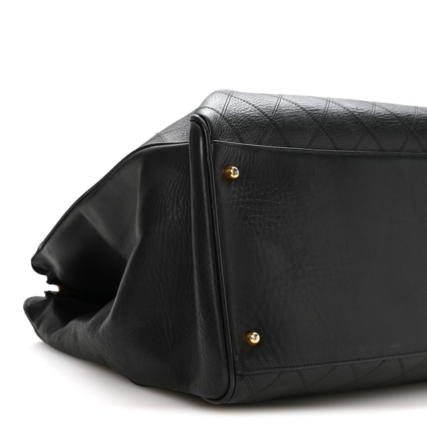 Calfskin Stitched XL Weekender Black