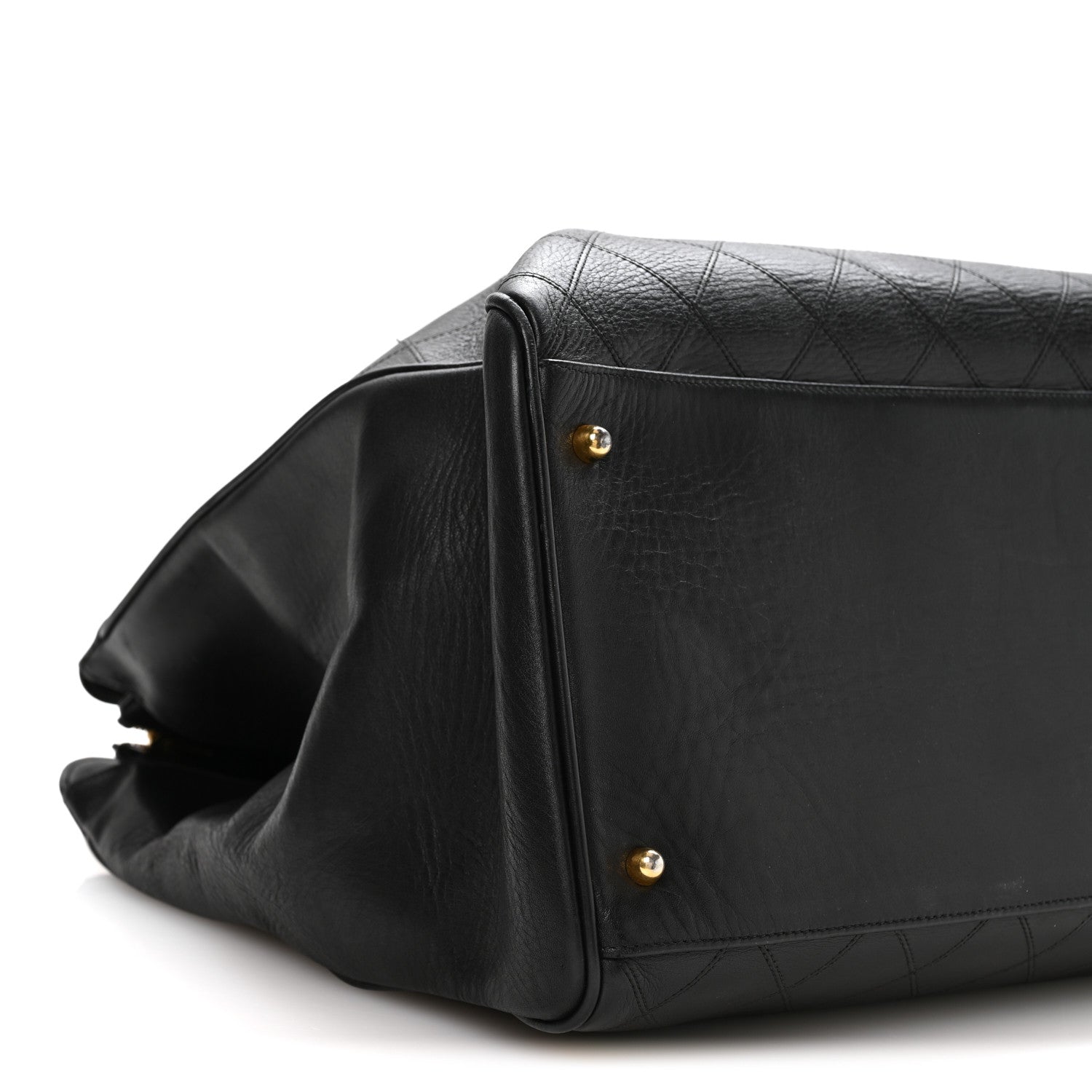 Chanel Calfskin Stitched XL Weekender Black 9 of 10