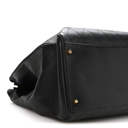 Chanel Calfskin Stitched XL Weekender Black 9 of 10