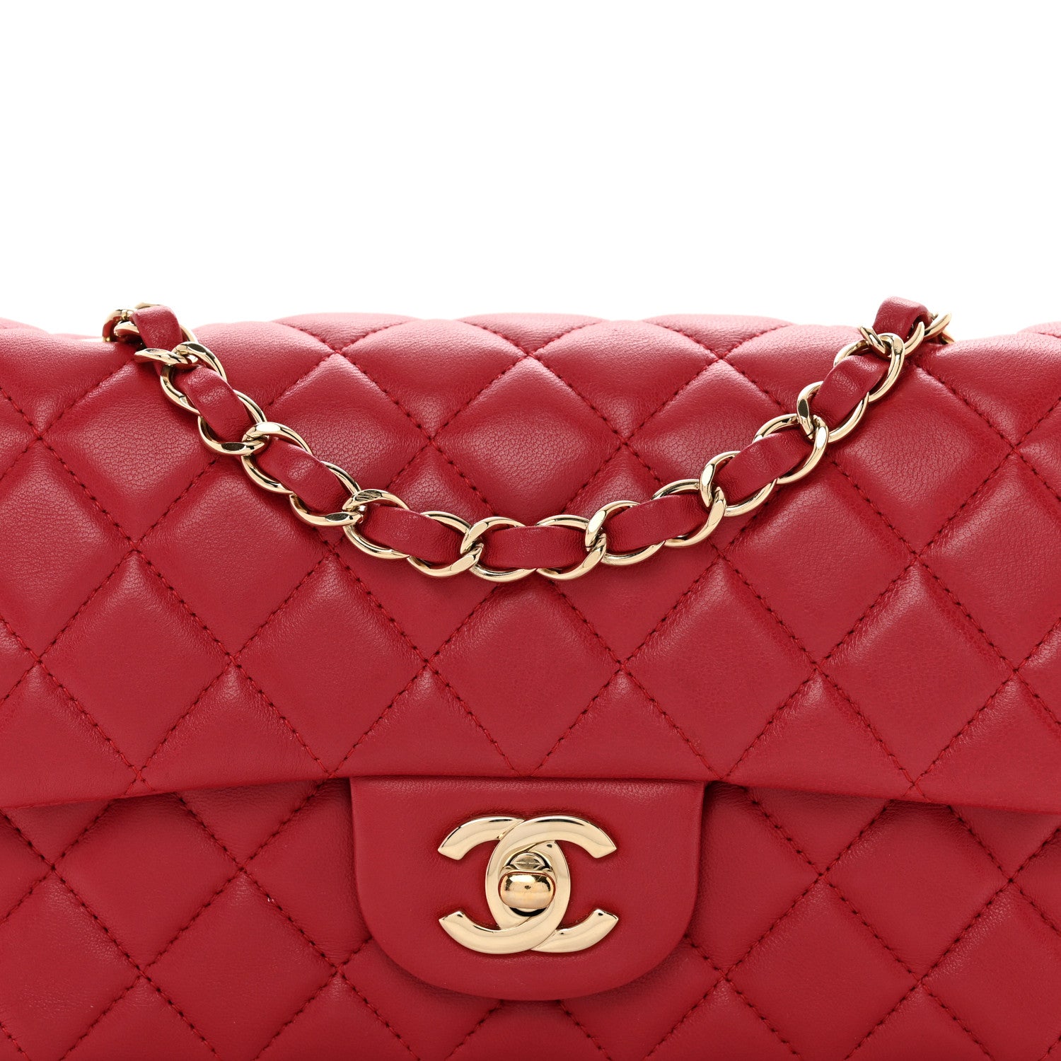Chanel Lambskin Quilted Mini Rectangular Flap Red 5 of 10
