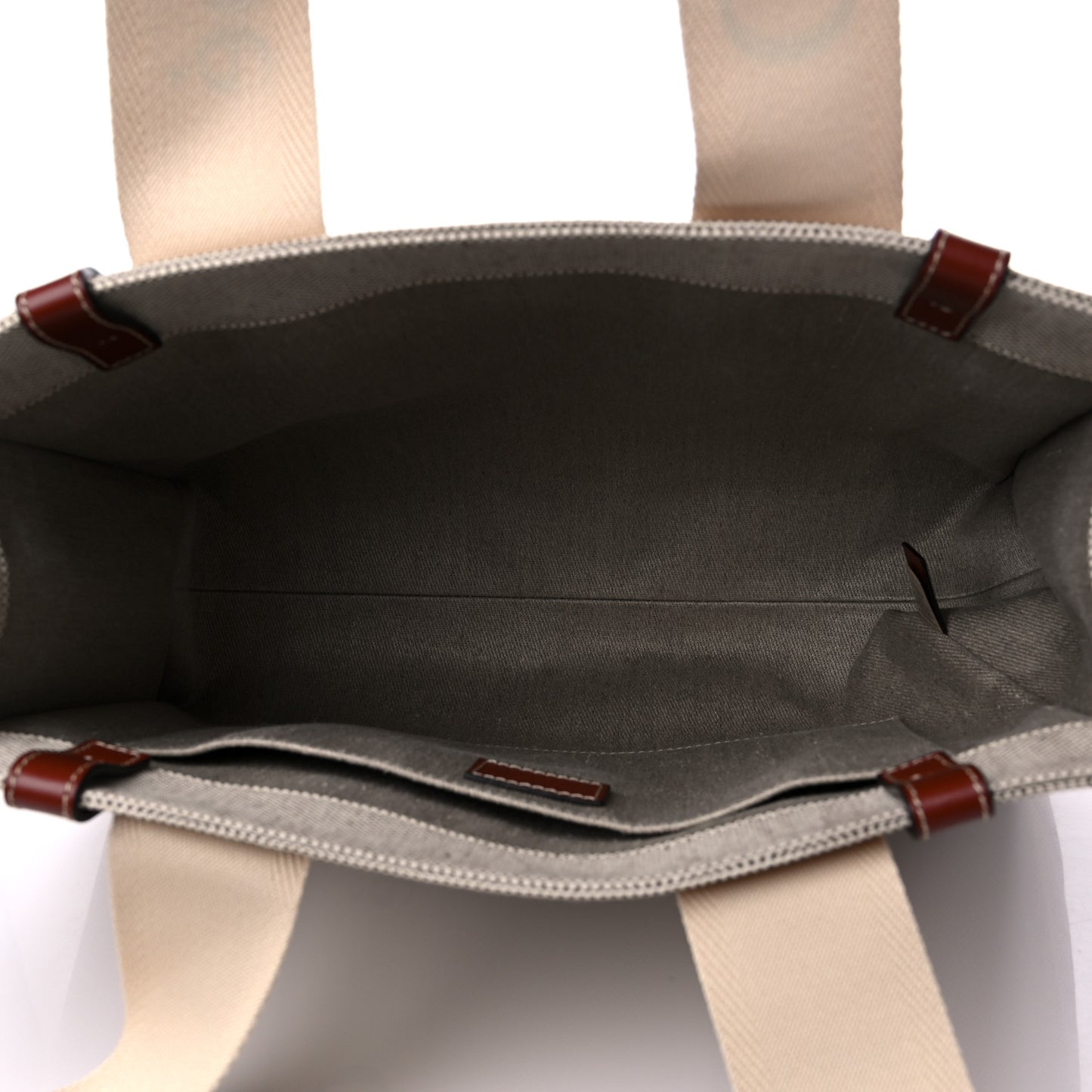 Cotton Calfskin Medium Woody Ribbon Tote White Brown