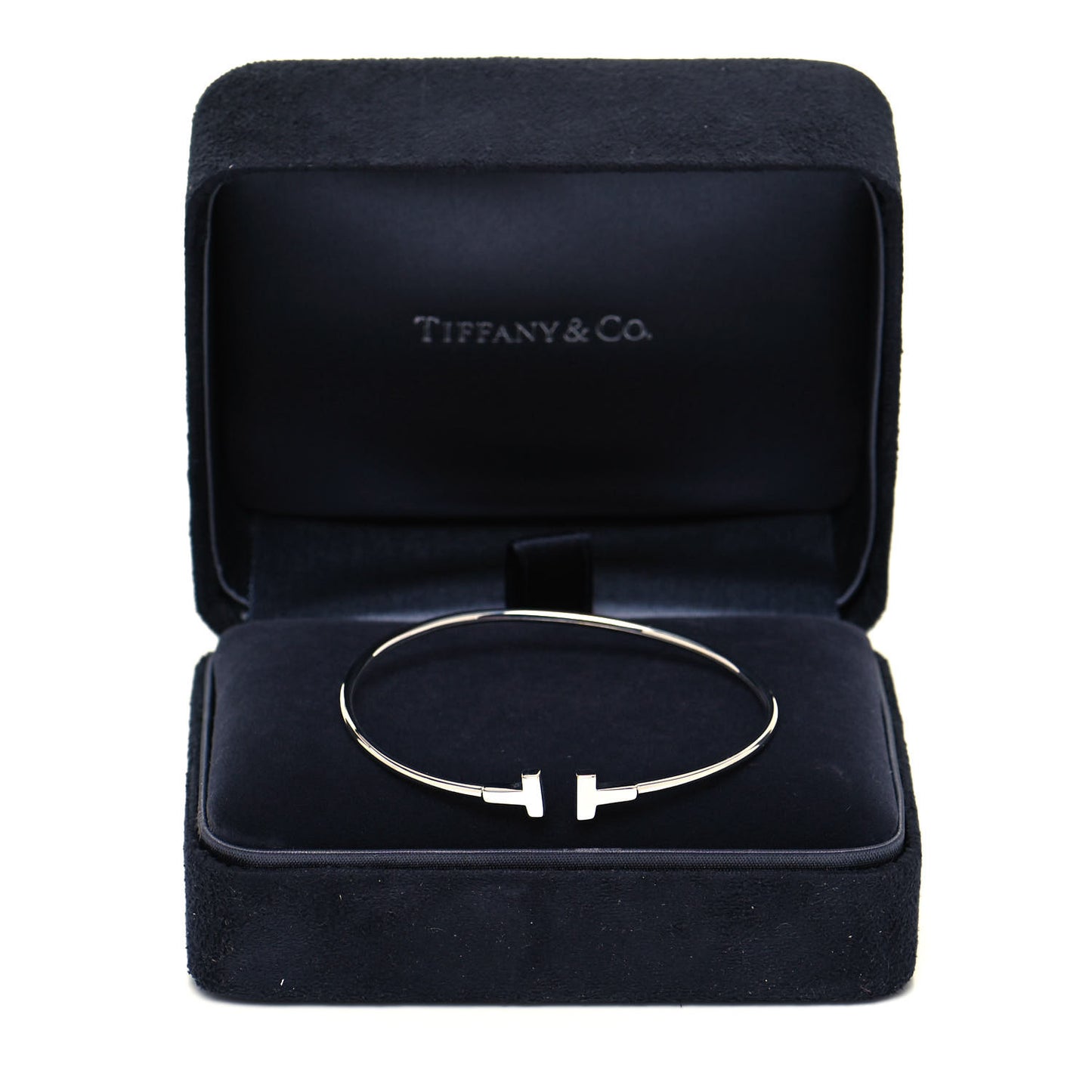 18K White Gold Narrow T Wire Bracelet