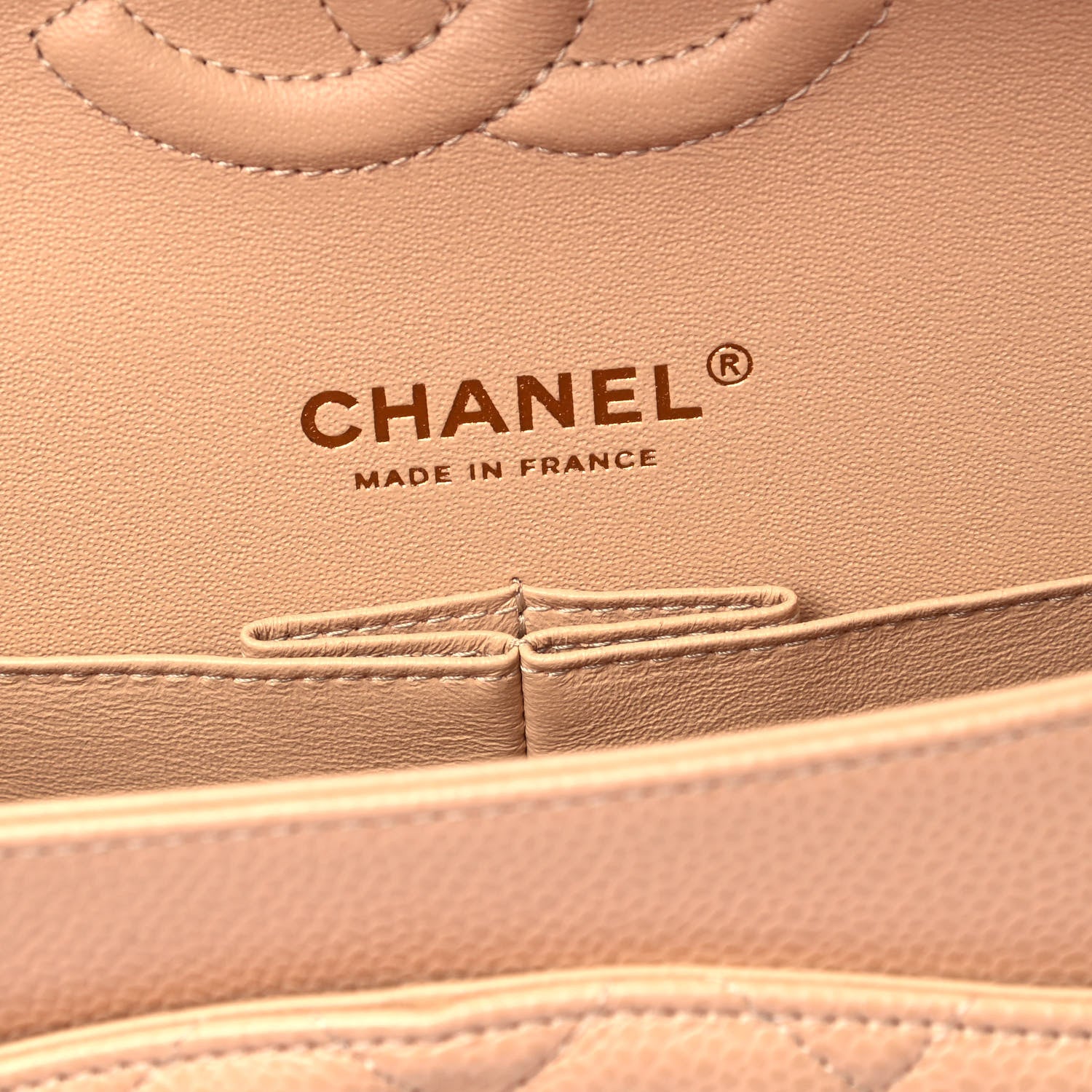 Chanel Caviar Quilted Medium Double Flap Beige 6 of 9