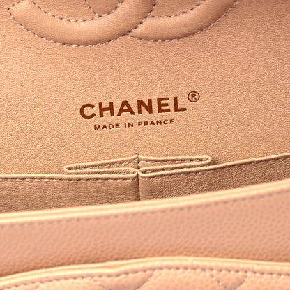 Chanel Caviar Quilted Medium Double Flap Beige 6 of 9