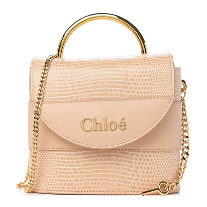 Chloe Calfskin Lizard Embossed Small Aby Lock Delicate Pink 1 of 7