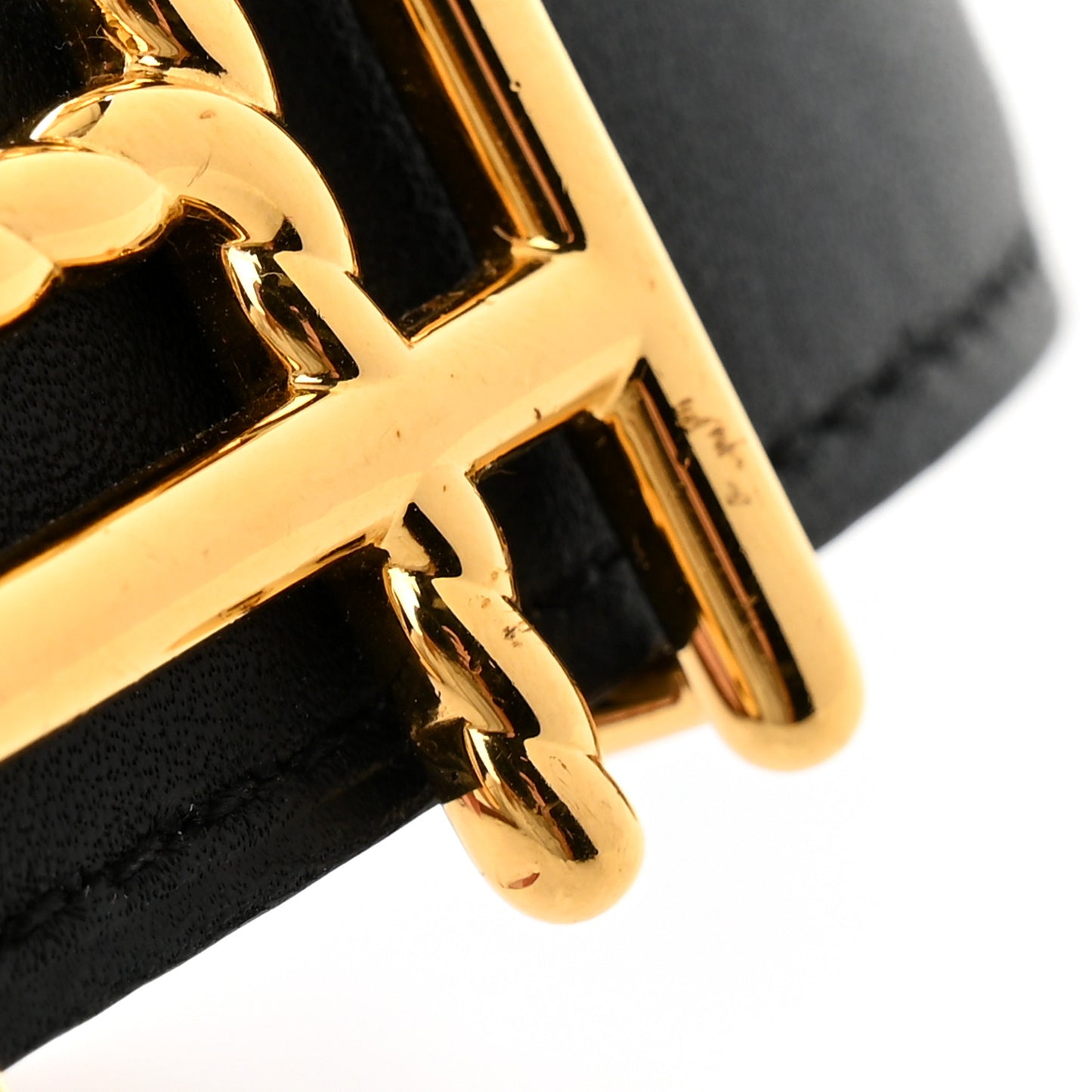 Swift Epsom 24mm H au Carre Twist Belt 90 36 Black Gold