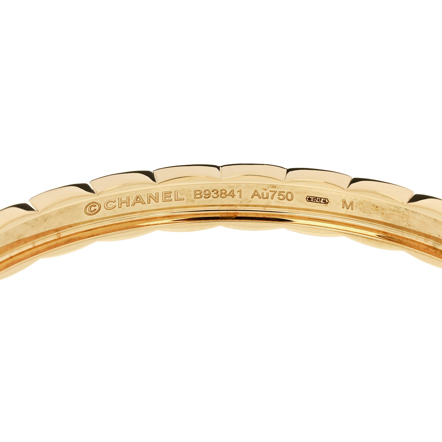 Chanel 18K Yellow Gold Coco Crush Bangle Bracelet M 3 of 3