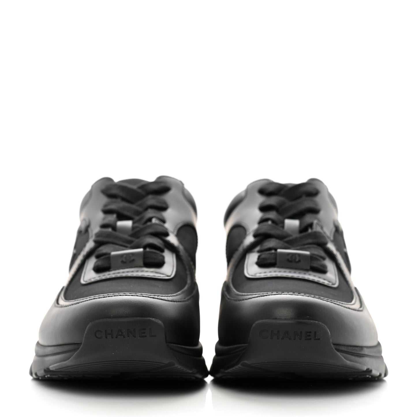 Lambskin Fabric CC Uniform Mens Sneakers 40 Black