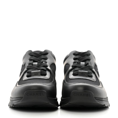 Chanel Lambskin Fabric CC Uniform Mens Sneakers 40 Black 4 of 10