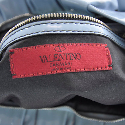 Valentino Garavani Patent Lacca Bow Tote Blue 8 of 9