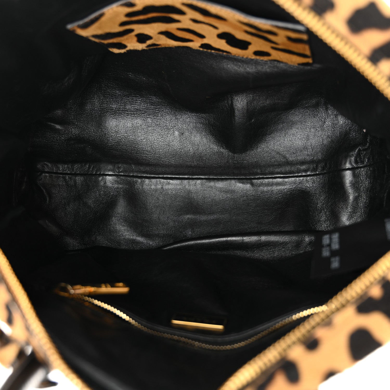 Prada Pony Hair Leopard Print Large Cavallino Miele Moro 5 of 13