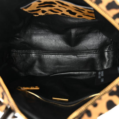 Prada Pony Hair Leopard Print Large Cavallino Miele Moro 5 of 13