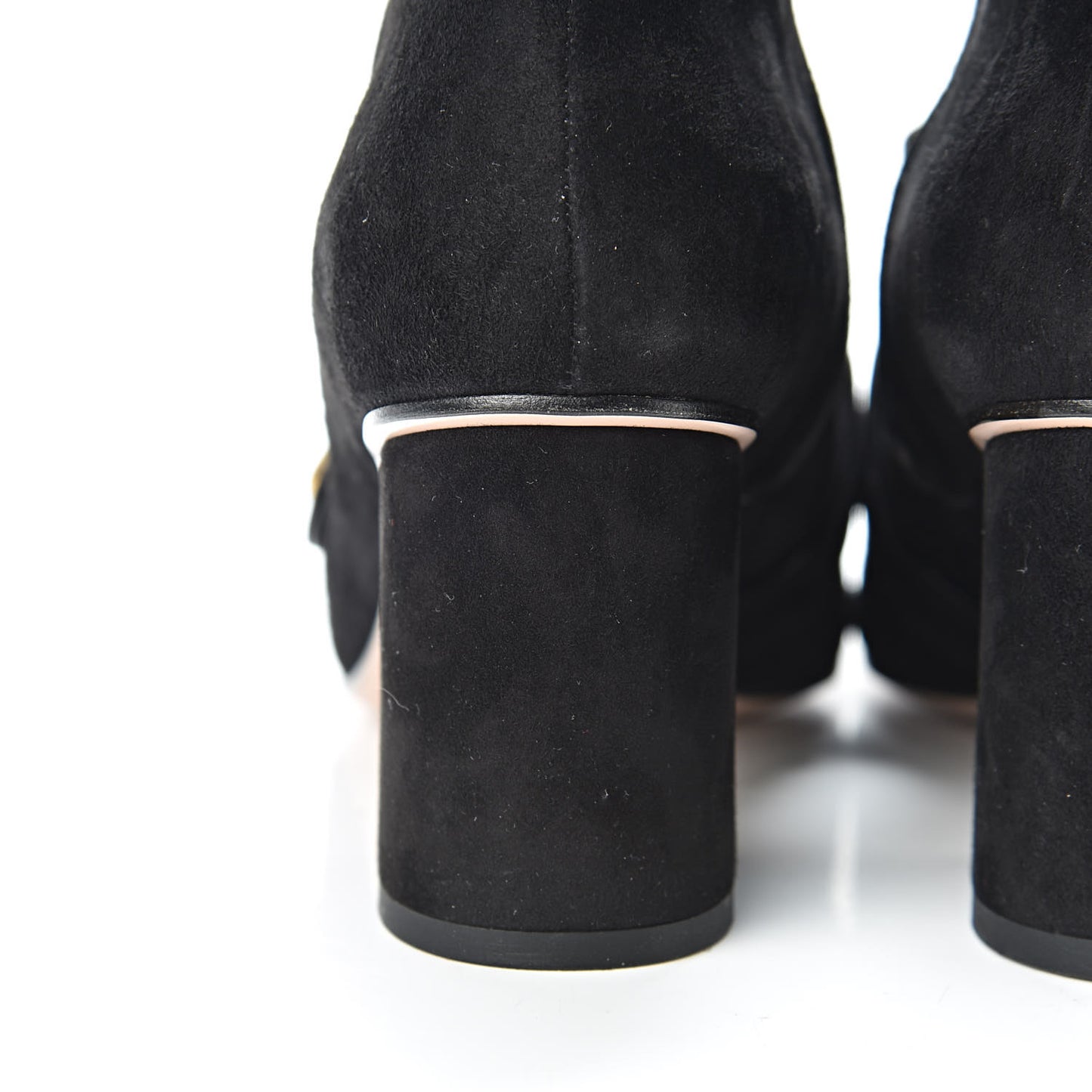 Kid Scamosciato GG Marmont Fringe 75mm Ankle Boots 38 Black