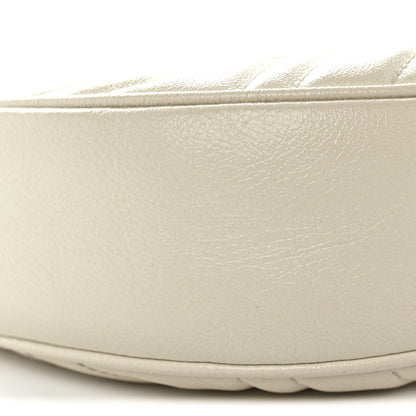 Gucci Calfskin Matelasse Mini GG Marmont Round Shoulder Bag White 8 of 11