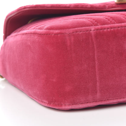 Gucci Velvet Matelasse Small GG Marmont Shoulder Bag Light Raspberry Rose 9 of 10